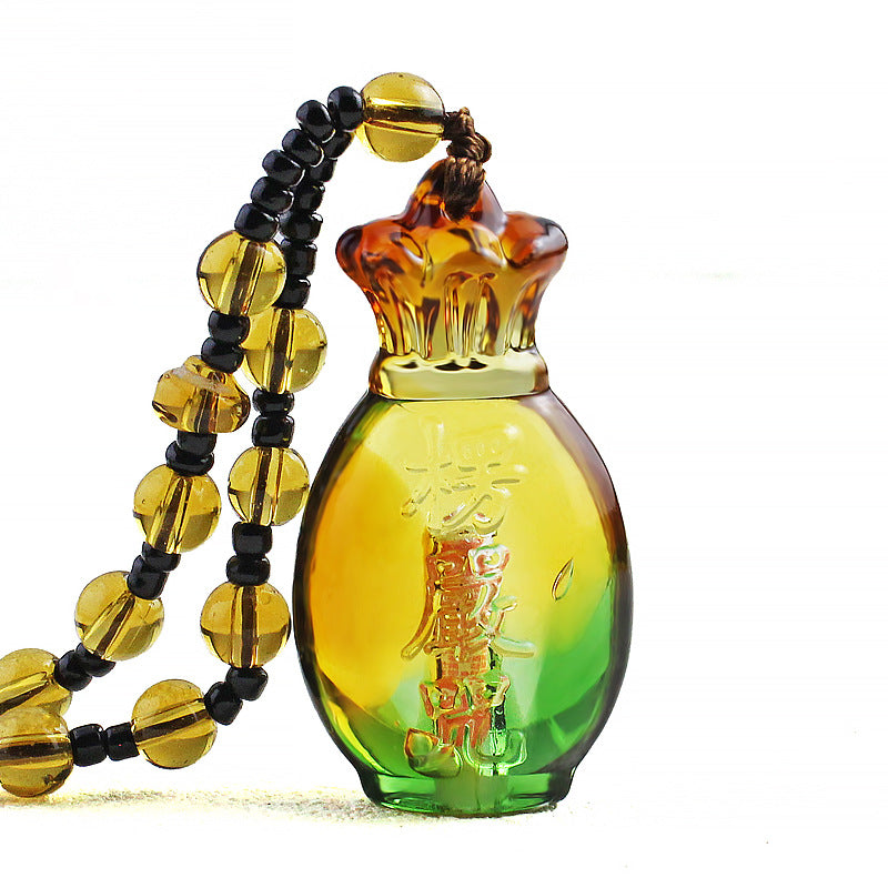 Glass Built-in Scripture Gourd Three-color Aquarius Necklaces