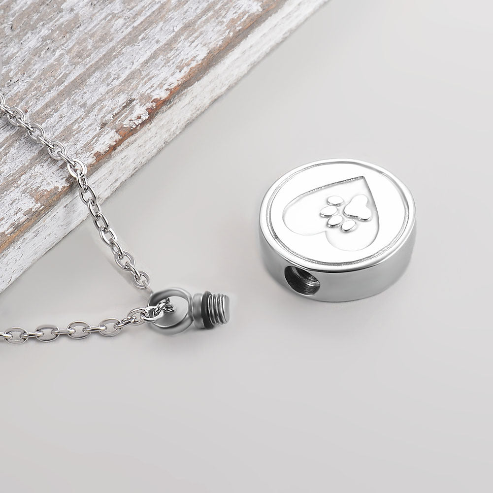 Round Multicolor Footprints Perfume Bottle Pet Pendants
