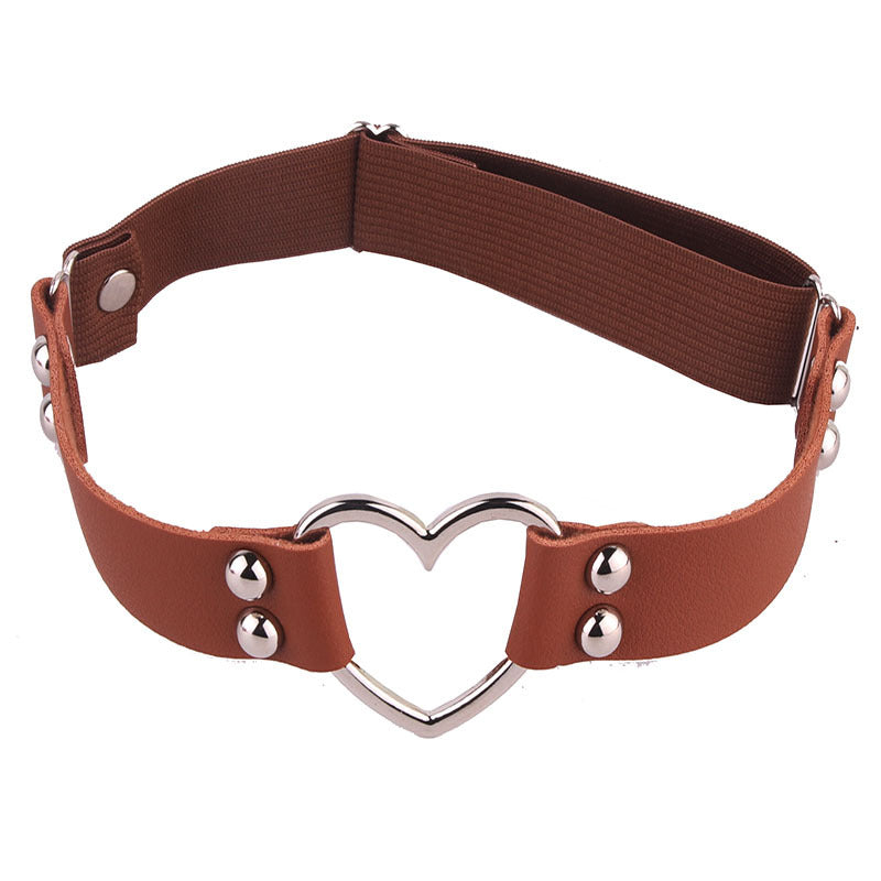Sexy Mushroom Nail Thigh Collar Trendy Female Big Peach Heart Rings