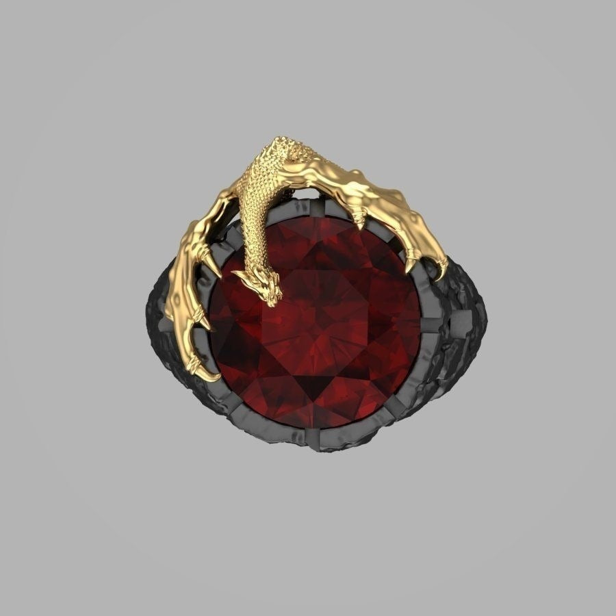 Men's Ornament Punk Goth Rock Personality Gold Two-tone Rings