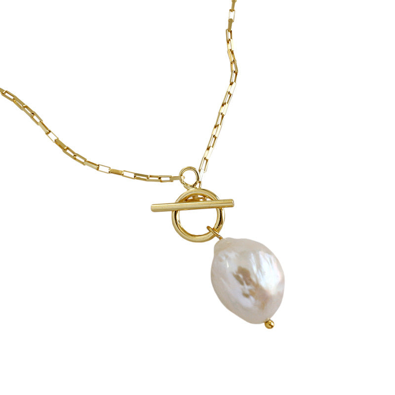 Women's Sier Baroque Freshwater Pearl For Elegant Necklaces