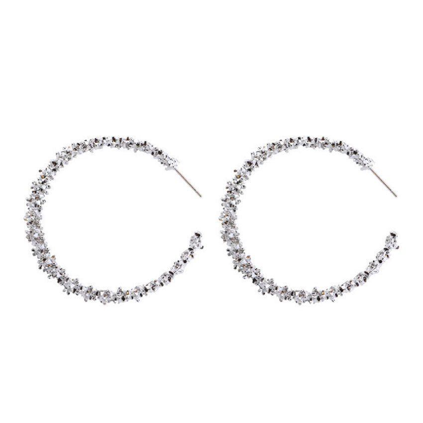 Cool Graceful Prickly Personalized Circle Large Earrings