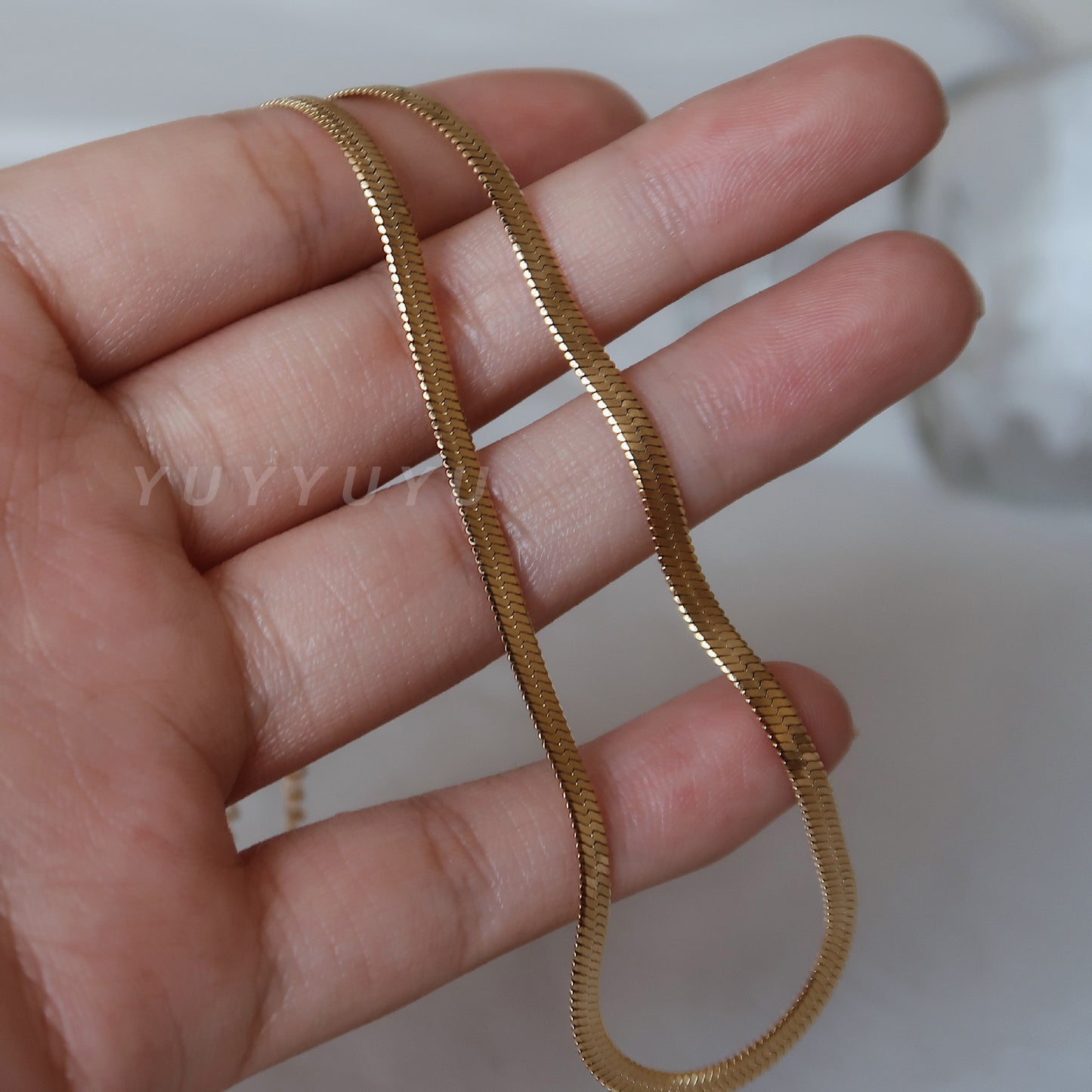 Women's Accessories Jewellery Chain Simple Neck U-shaped Titanium Steel Flat Necklaces