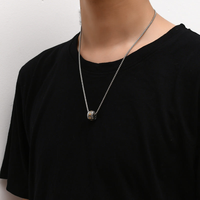 Retro Auspicious Cloud Cylindrical Trendy Man's Necklaces