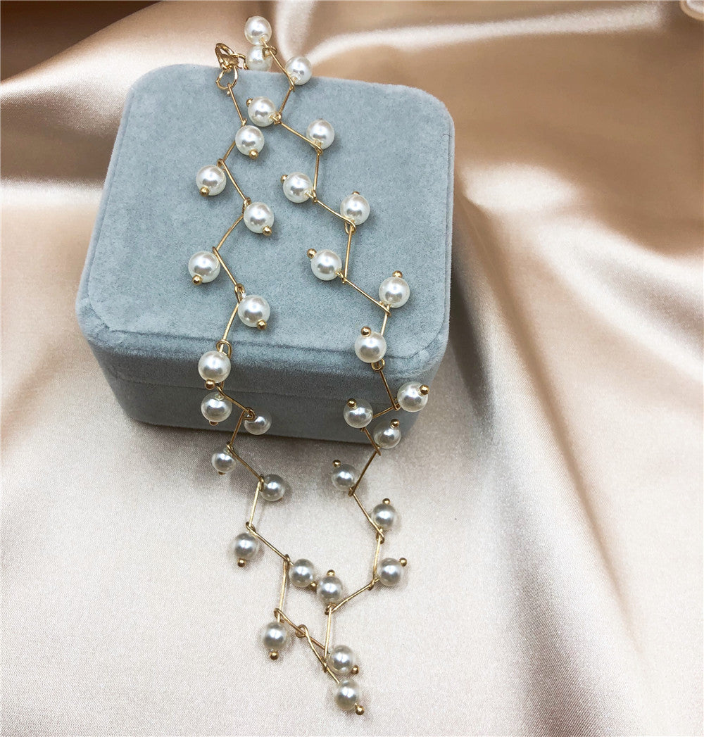 Women's Short Pearl Neck Band Simple Accessories Necklaces