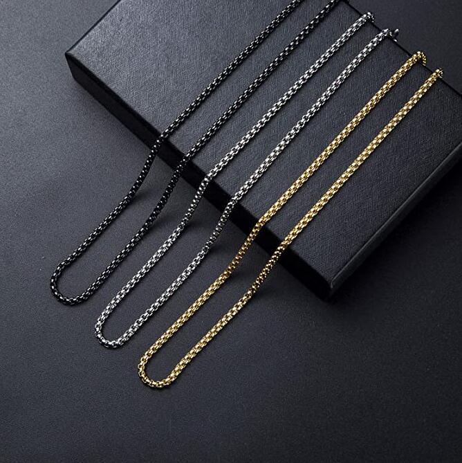 Men's Square Pearl Chain Keel Ornament Gold Necklaces