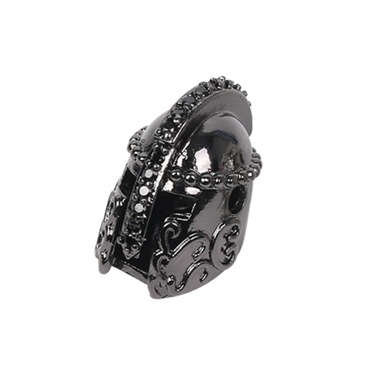 Inlaid Zircon Iron Nail Head Handmade Spacer Bead Necklaces