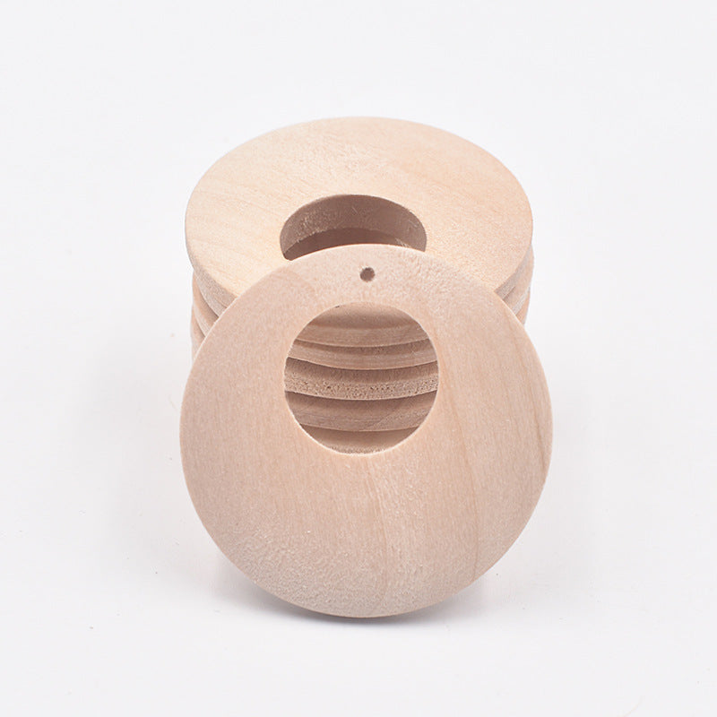 Handmade Material Wooden Geometric Wood Round Earrings