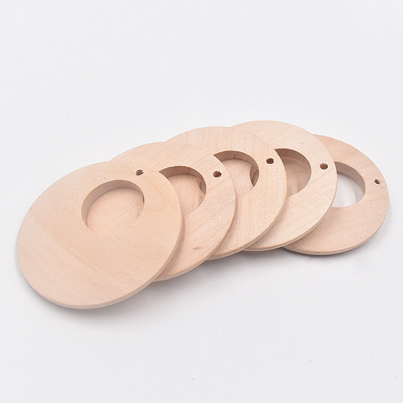 Handmade Material Wooden Geometric Wood Round Earrings