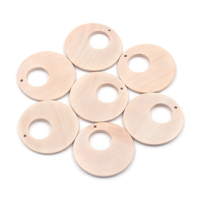 Handmade Material Wooden Geometric Wood Round Earrings