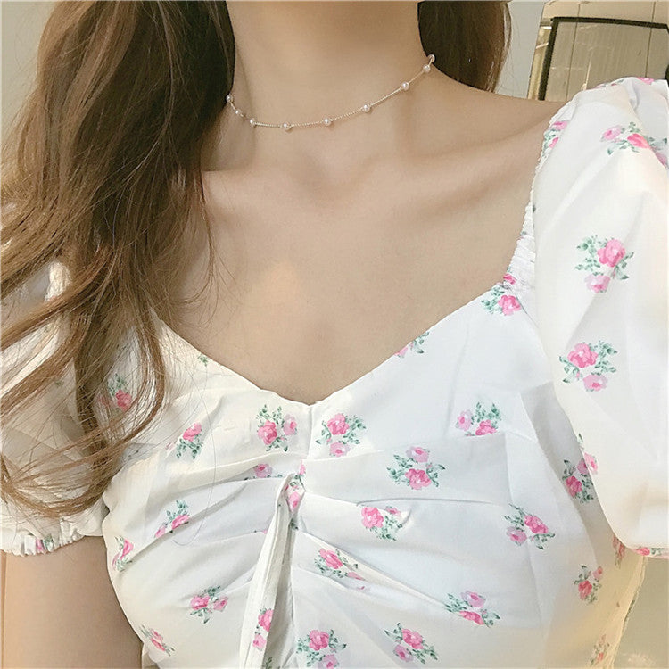 Women's Jewelry Ornament Pearl Fashionable Temperamental Clavicle Necklaces