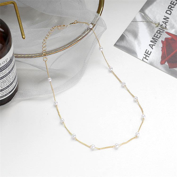 Women's Jewelry Ornament Pearl Fashionable Temperamental Clavicle Necklaces