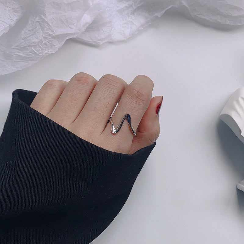 Index Finger Colored Gold Irregular Glossy Rings