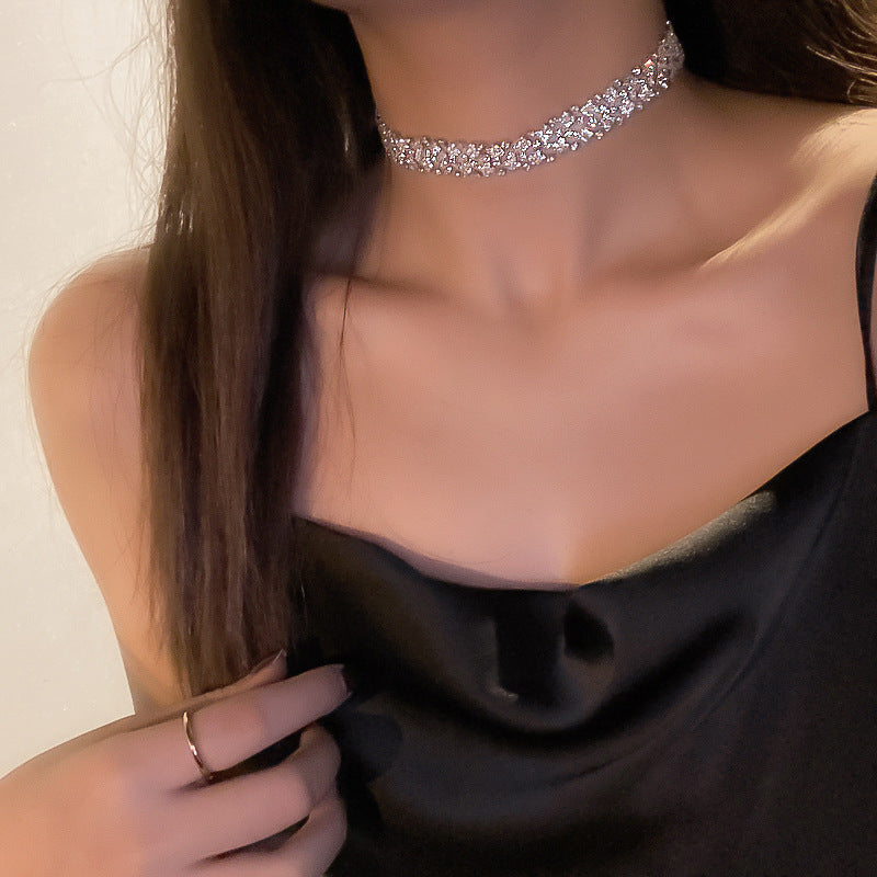 Women's Full Diamond Trendy Personality Clavicle Chain Necklaces