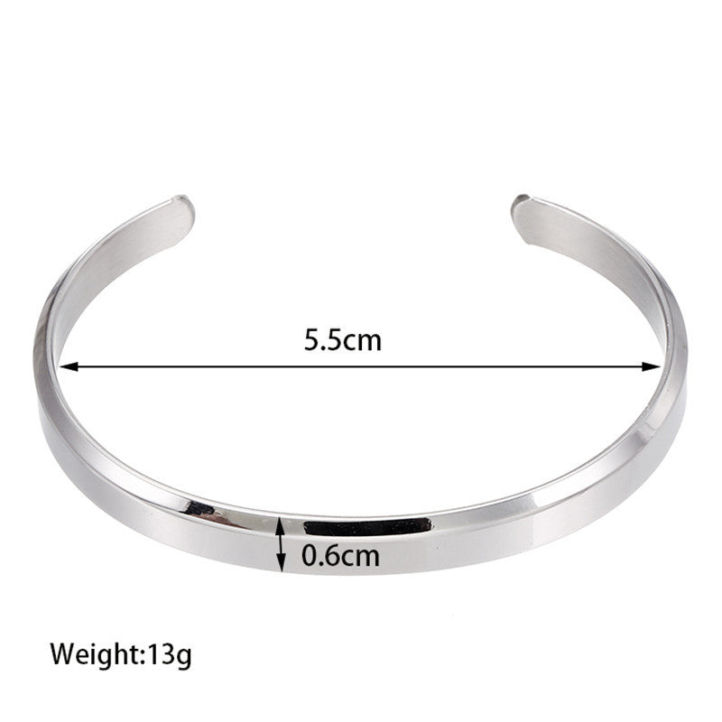Men's Fashion Simple Titanium Steel Gold Plated Shaped Open Bracelets