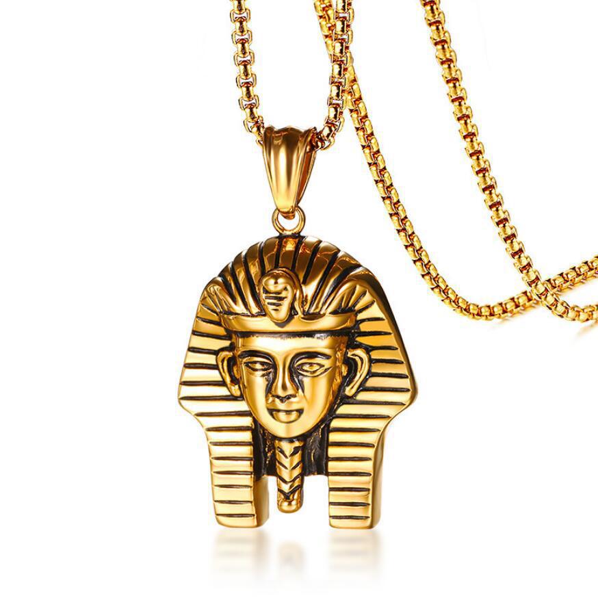 Men's Titanium Steel Egyptian Pharaoh Sphinx Domineering Necklace