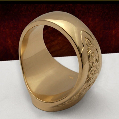 Neutral Gold-plated Virgin Mary Blessing Badge Rings