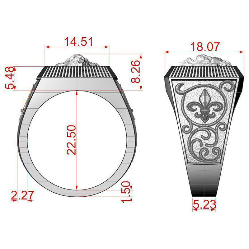 Domineering Lion Twee Constellation Leo Lion's Head Ring