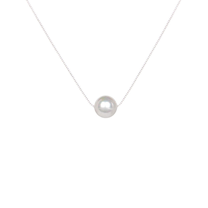 Women's Sier Single Mother Pearl Sweet Short Necklaces