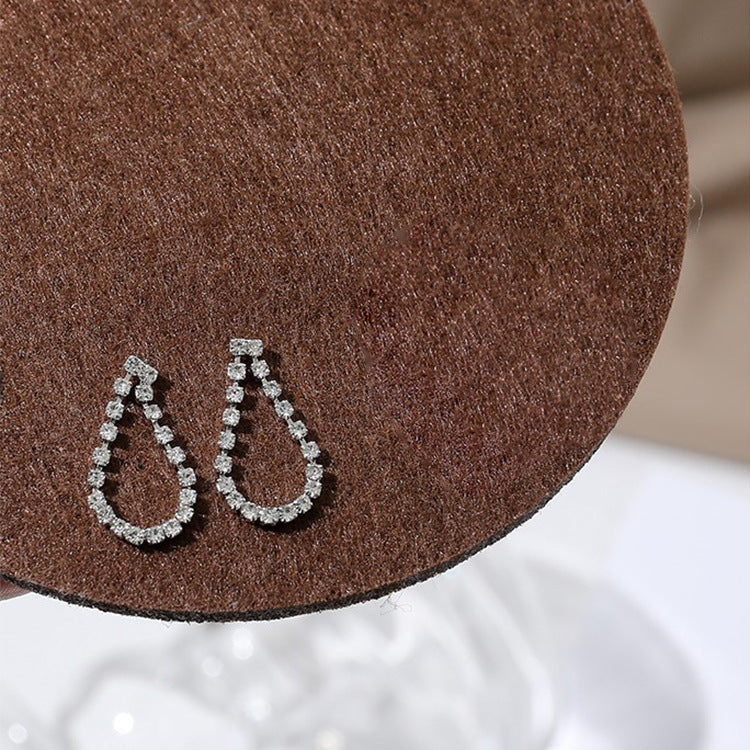 Needle Female Summer Light Luxury Rhinestone Long Hollow Water Drops Earrings
