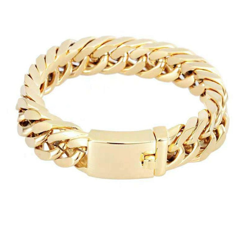 Men's Cuban Link Chain Aluminum Zipper Alloy Bracelets
