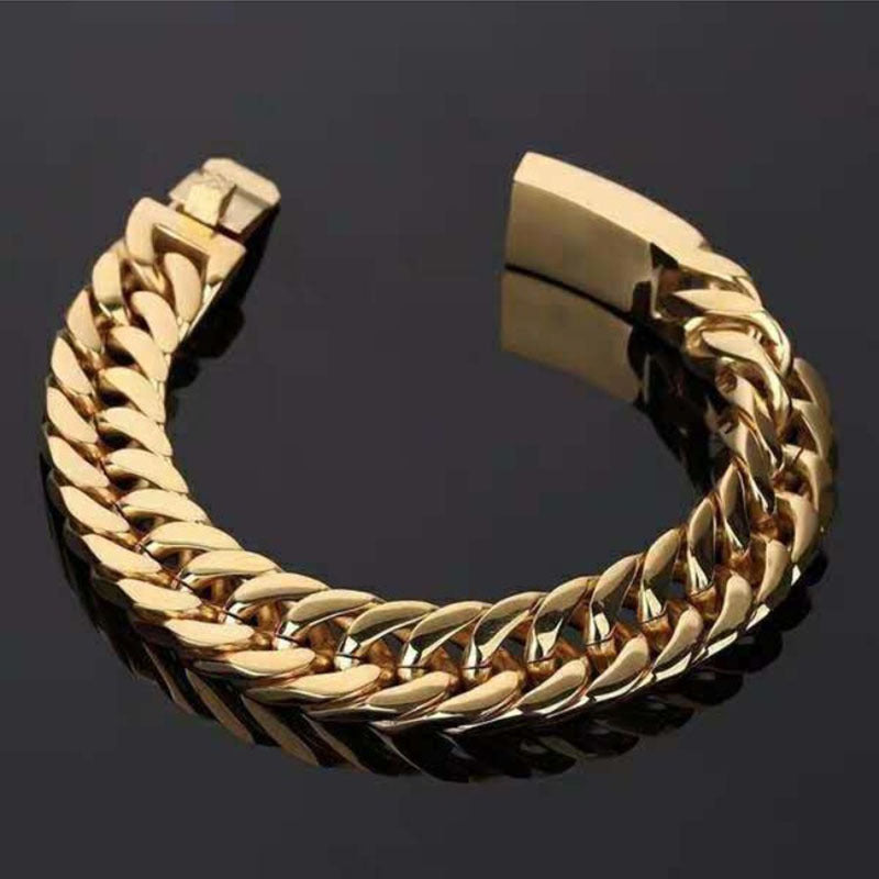 Men's Cuban Link Chain Aluminum Zipper Alloy Bracelets