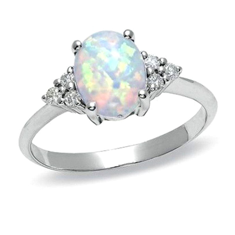 Stylish Opal Inlaid Zircon Fashion Female Ring