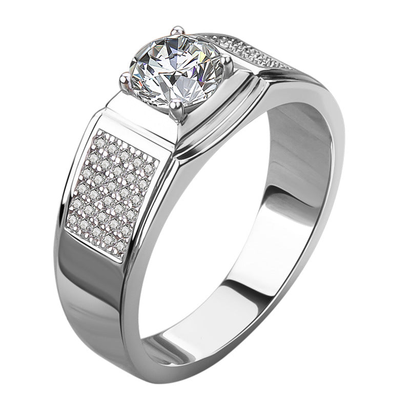 Men's Starry Artificial Diamond Karat Craft Solid Rings