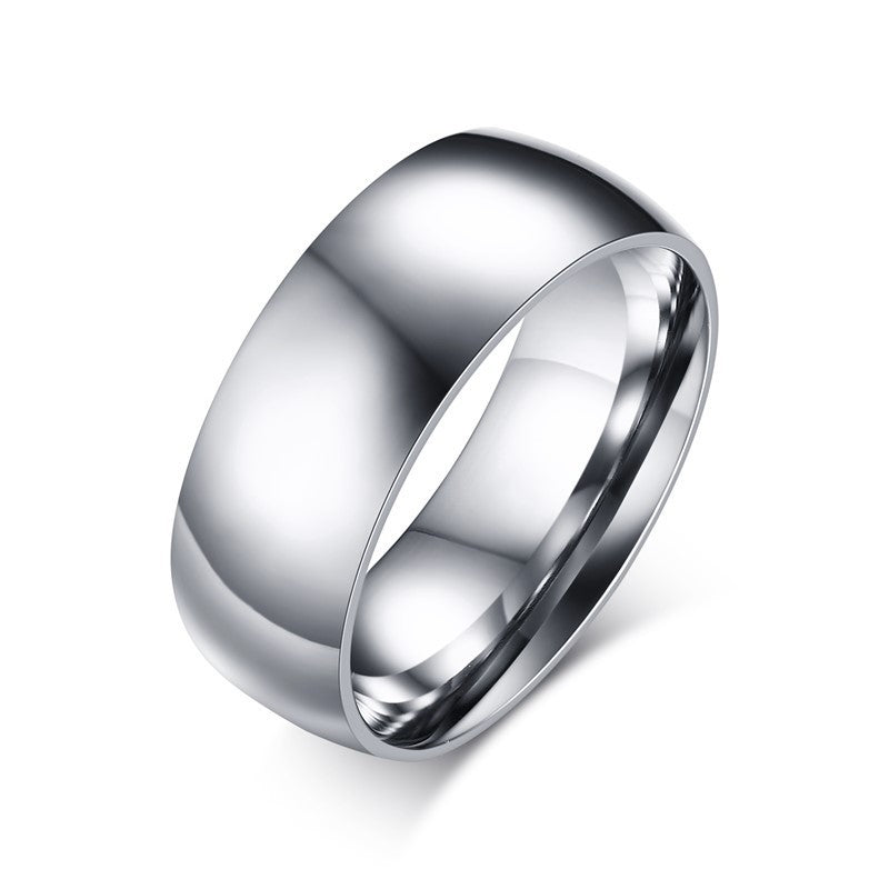 Men's Personality Lettering Vacuum Plating Plain Glossy Rings