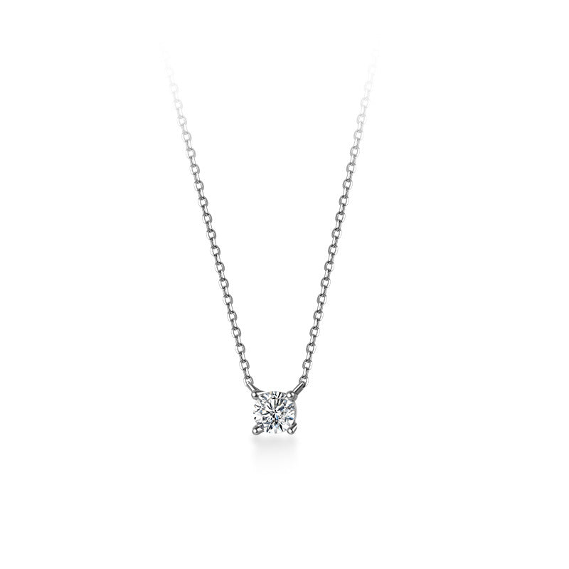 Women's Diamond Sier Sweet Super Shiny Simple Necklaces