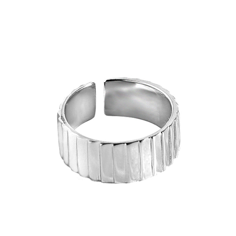 Women's Design Personalized Opening Ladder Sterling Sier Rings