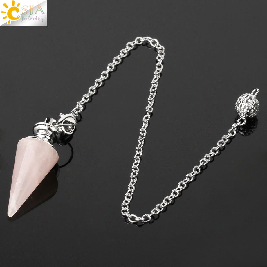 Pink Crystal Green Aventurine Stone Head Pendants