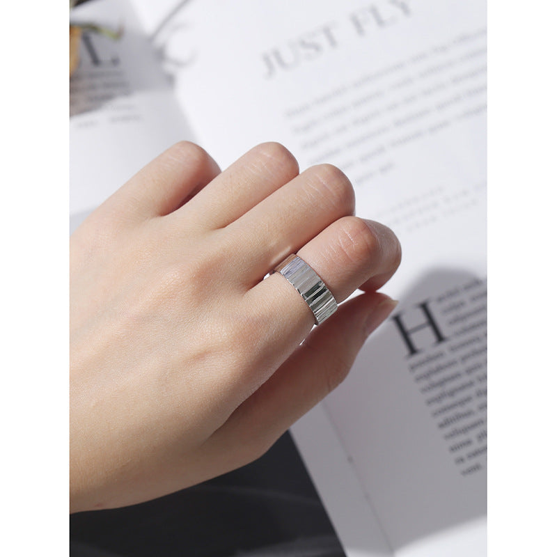 Women's Design Personalized Opening Ladder Sterling Sier Rings