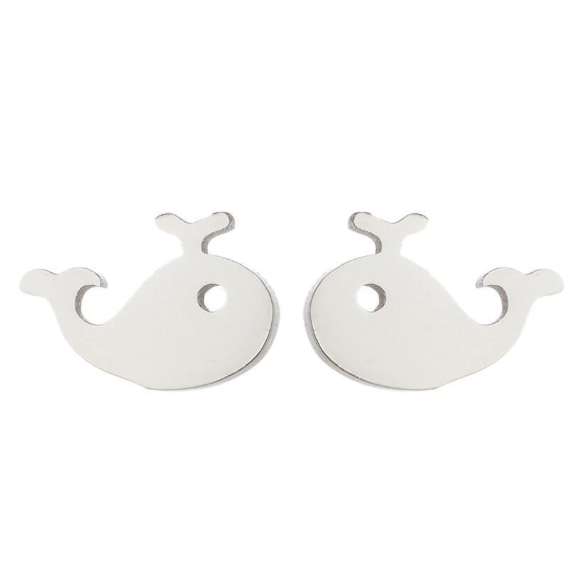 Elephant Animal For Cute Simple Stainless Steel Earrings