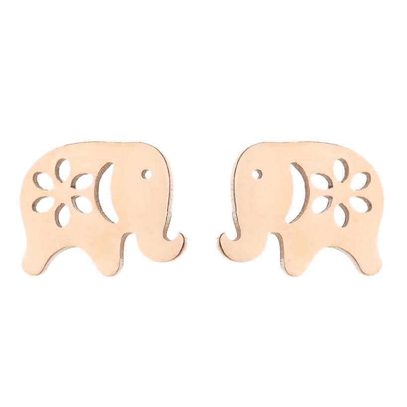 Elephant Animal For Cute Simple Stainless Steel Earrings