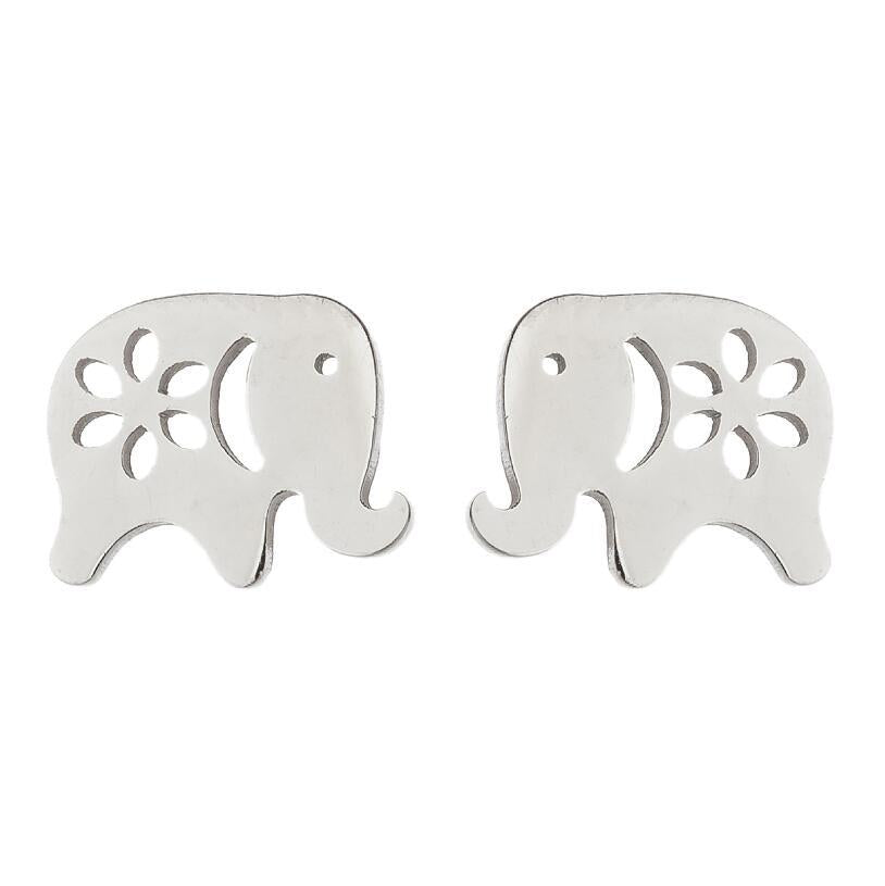 Elephant Animal For Cute Simple Stainless Steel Earrings