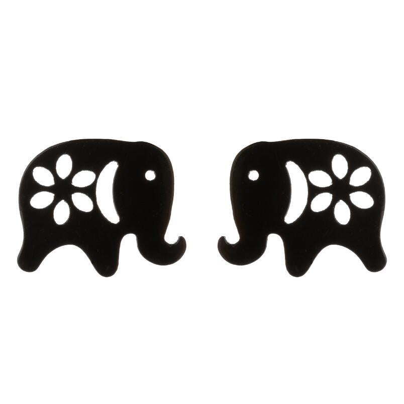 Elephant Animal For Cute Simple Stainless Steel Earrings
