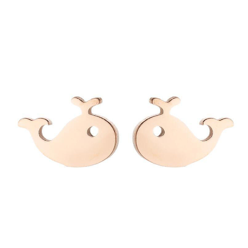 Elephant Animal For Cute Simple Stainless Steel Earrings