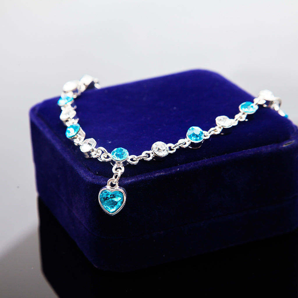 Women's Heart Of The Ocean Crystal Shape Bracelets