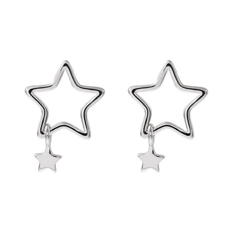 Fashion Style Hollow Stars Female Mori Artistic Five-pointed Stud Earrings