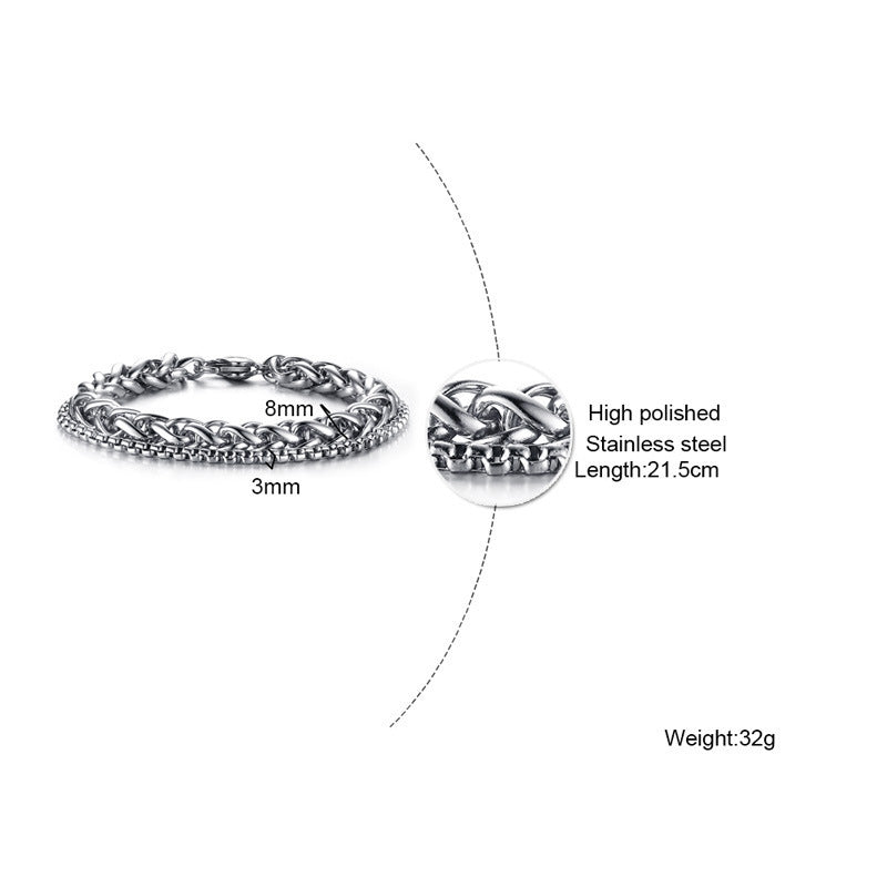 Men's Titanium Steel Chain Ornament Mixed Batch Bracelets