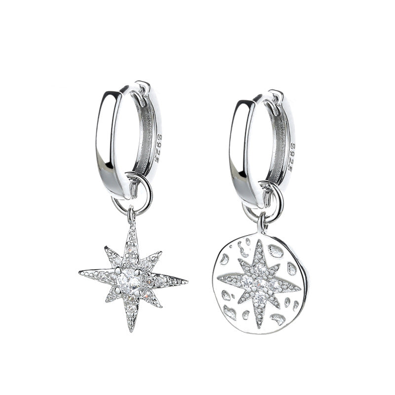 Women's Beads Asymmetric Stars Long Korean Style Niche Rice Earrings