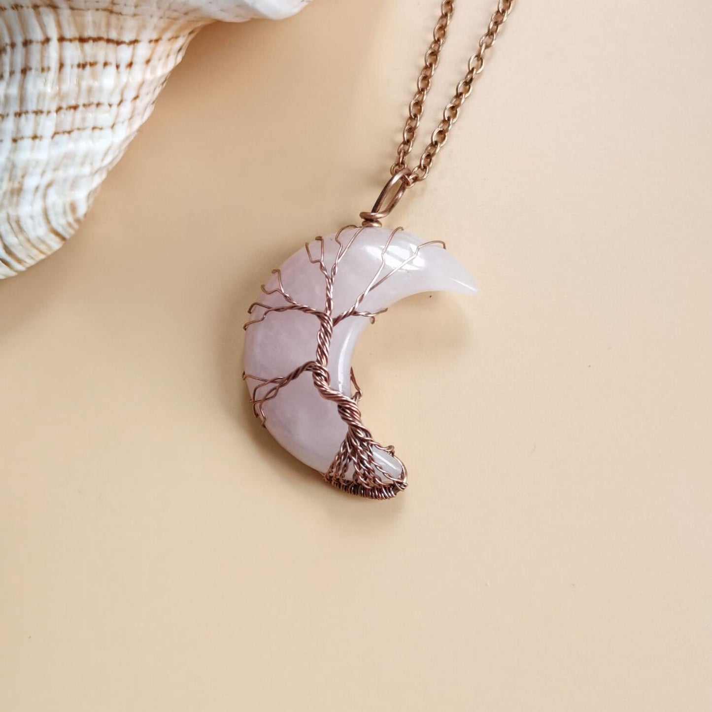 Bronze Moon Natural Stone Winding Lucky Necklaces