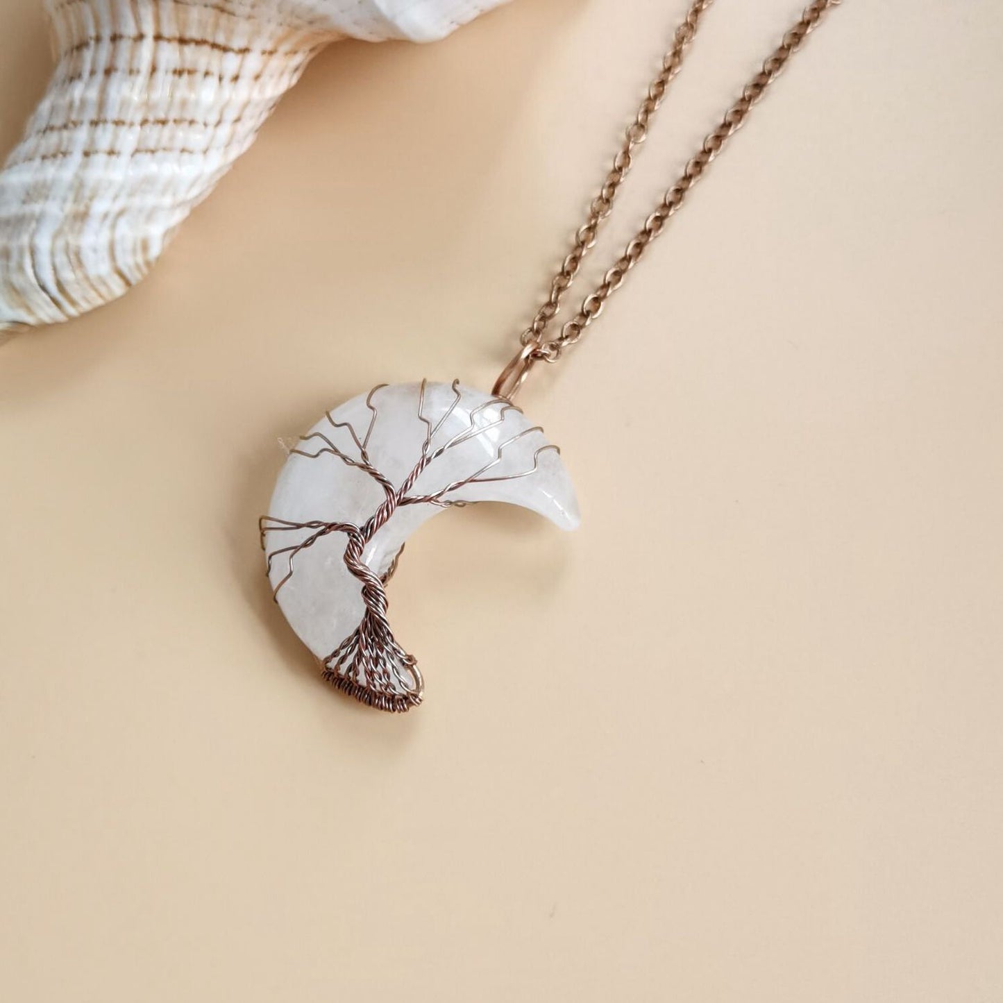 Bronze Moon Natural Stone Winding Lucky Necklaces