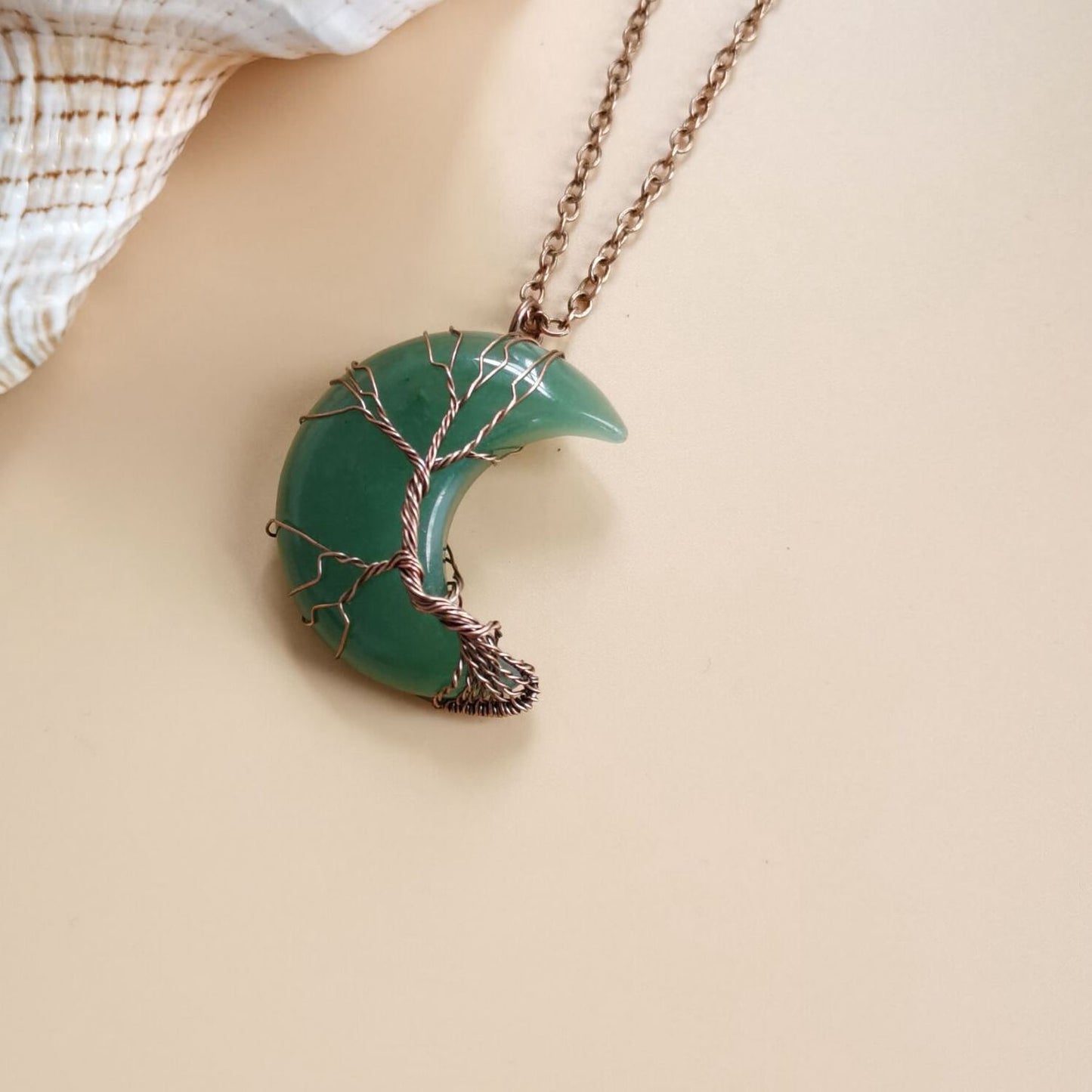 Bronze Moon Natural Stone Winding Lucky Necklaces