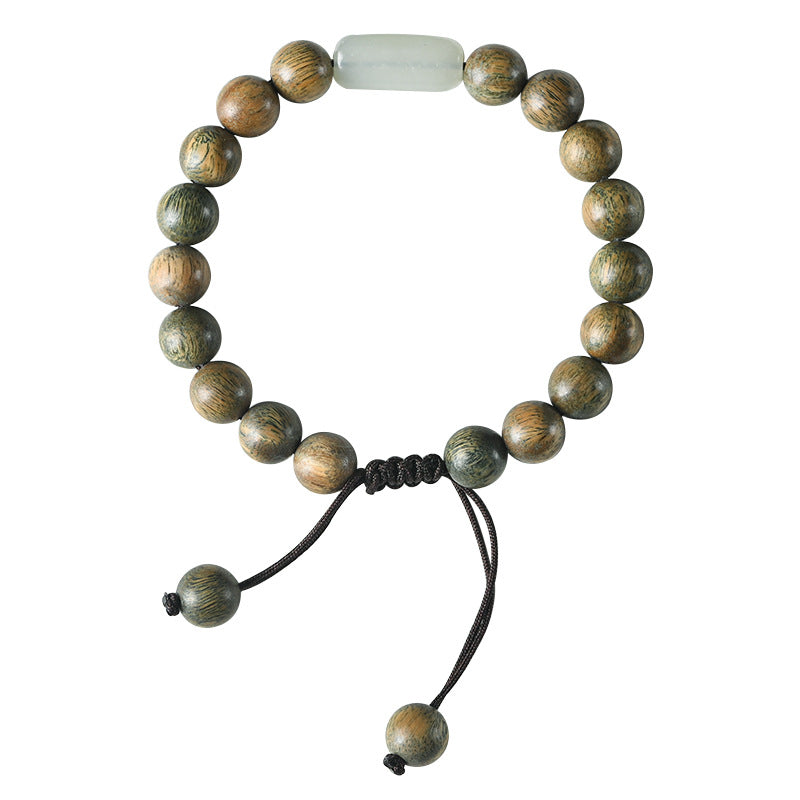 Women's & Men's Style Retro Chinese Sandalwood Single Circle Couple Prayer Bracelet