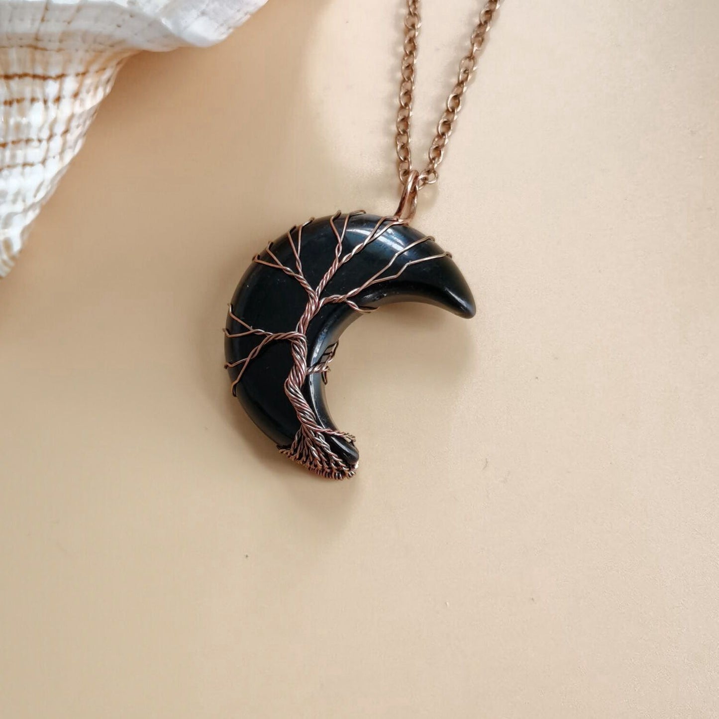 Bronze Moon Natural Stone Winding Lucky Necklaces