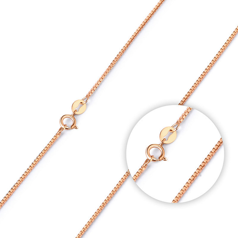 Copper Plating Rose Box Chain Simple Necklaces