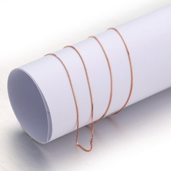 Copper Plating Rose Box Chain Simple Necklaces