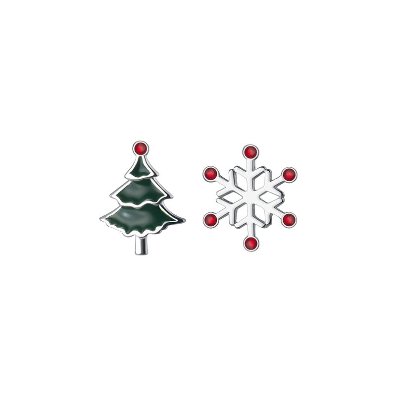 Women's Love Lodge Sier Snowflake Christmas Tree Rings